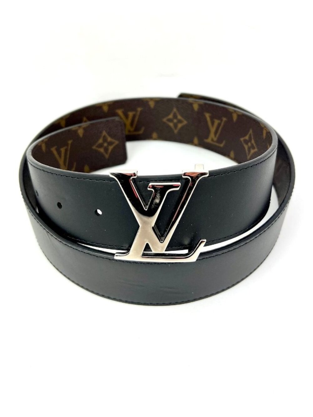 Louis Vuitton Initiales 40mm Black Reversible Monogram Belt 80/32
